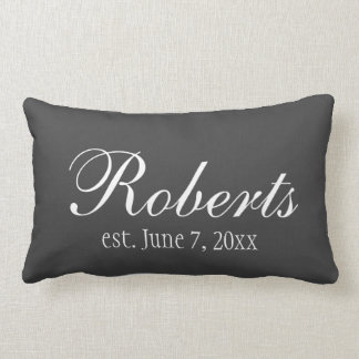 Personalised Family Name Dark Grey Toss Pillow