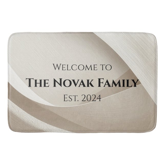 Personalised Family Name Doormat – Welcome Bath Mat (Front)