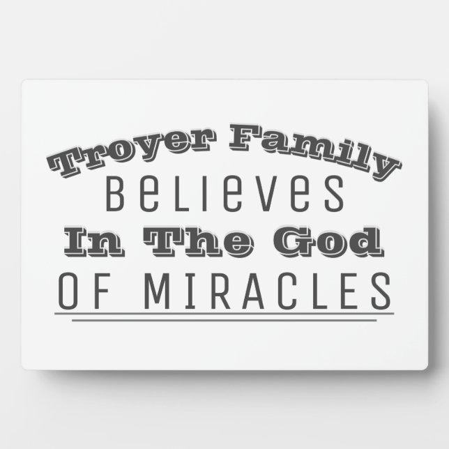 Personalised Family Name God of Miracles Christian Plaque (Front)