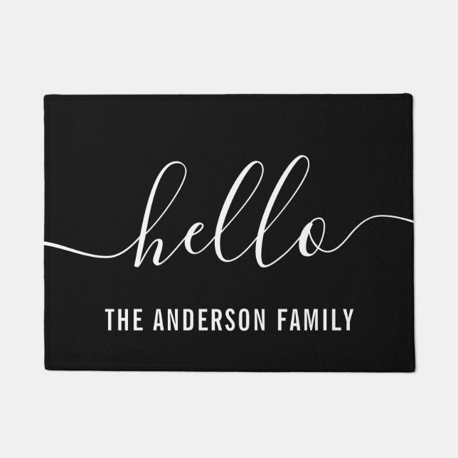 Personalised Family Name Hello Doormat (Front)