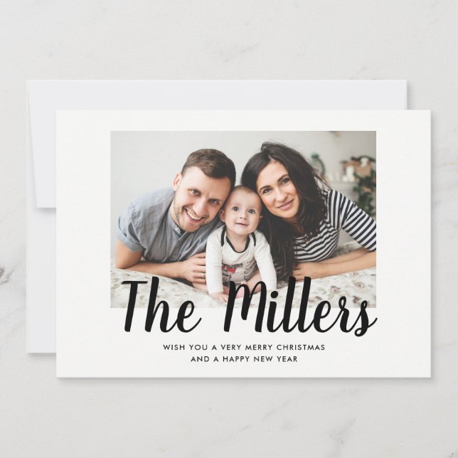 Personalised Family Name Holiday Photo Card (Front)