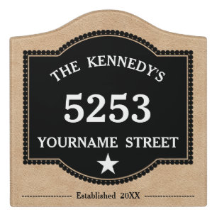 Personalised Family Name House Number Address Door Sign