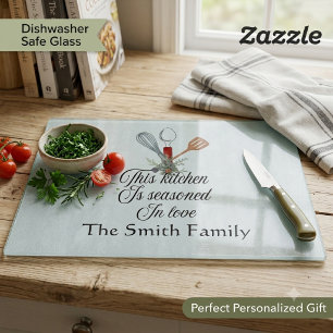 Personalised family name housewarming xmas cutting board
