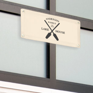 Personalised Family Name Lake House  Banner