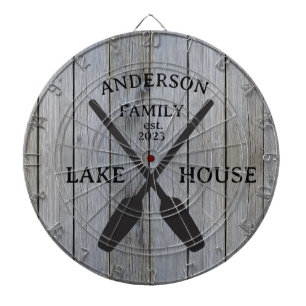 Personalised Family Name Lake House Dartboard