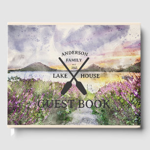 Personalised Family Name Lake House  Guest Book