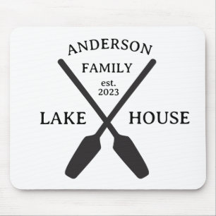 Personalised Family Name Lake House Mouse Pad