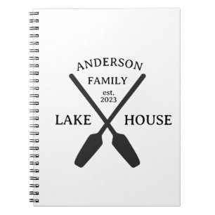 Personalised Family Name Lake House Notebook