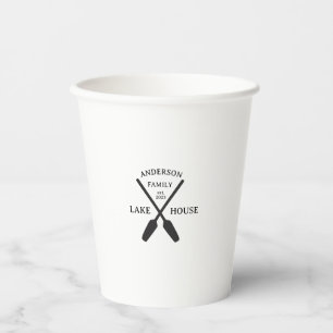 Personalised Family Name Lake House Paper Cups