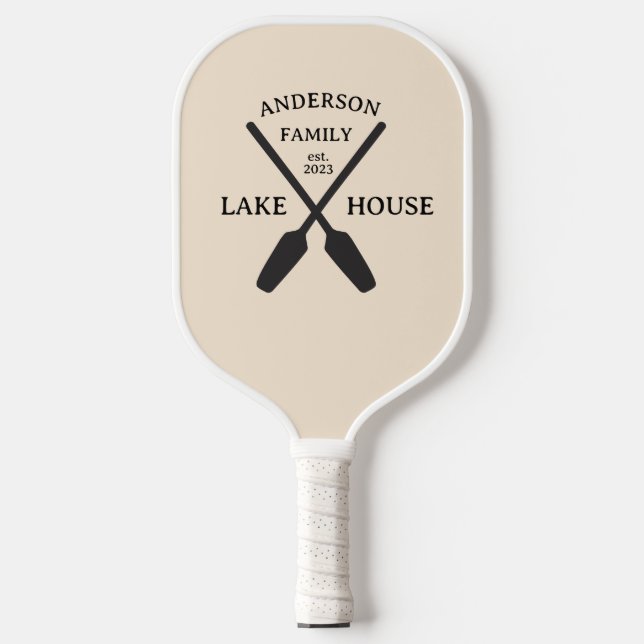 Personalised Family Name Lake House  Pickleball Paddle (Front)