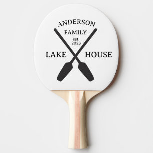 Personalised Family Name Lake House Ping Pong Paddle