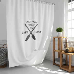 Personalised Family Name Lake House  Shower Curtain