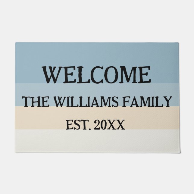 Personalised Family Name Monogram Doormat   (Front)