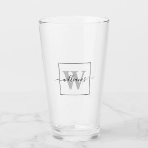 Personalised Family Name Monogram Modern Custom Glass