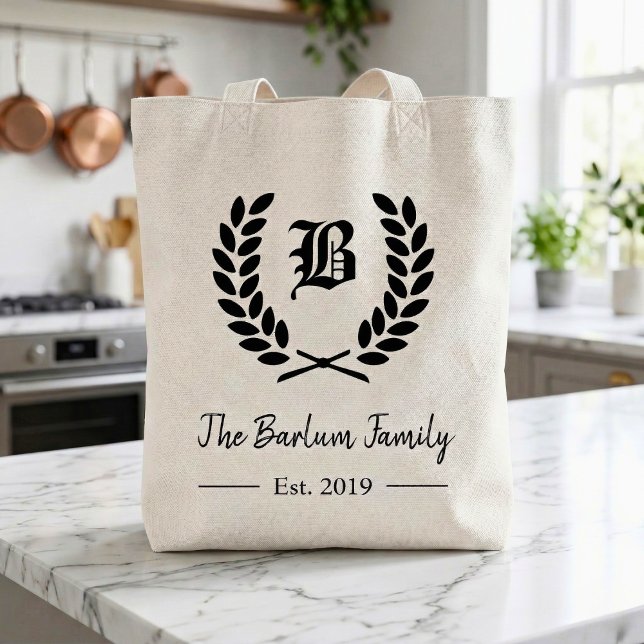 Personalised Family Name Monogram Tote Bag (Personalized Family Name Monogram Tote Bag )