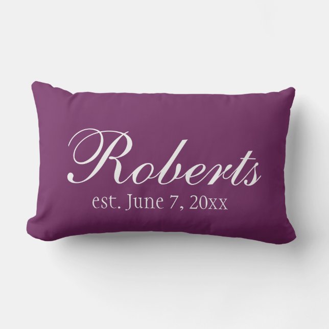 Personalised Family Name Purple Plum Toss Pillow (Front)