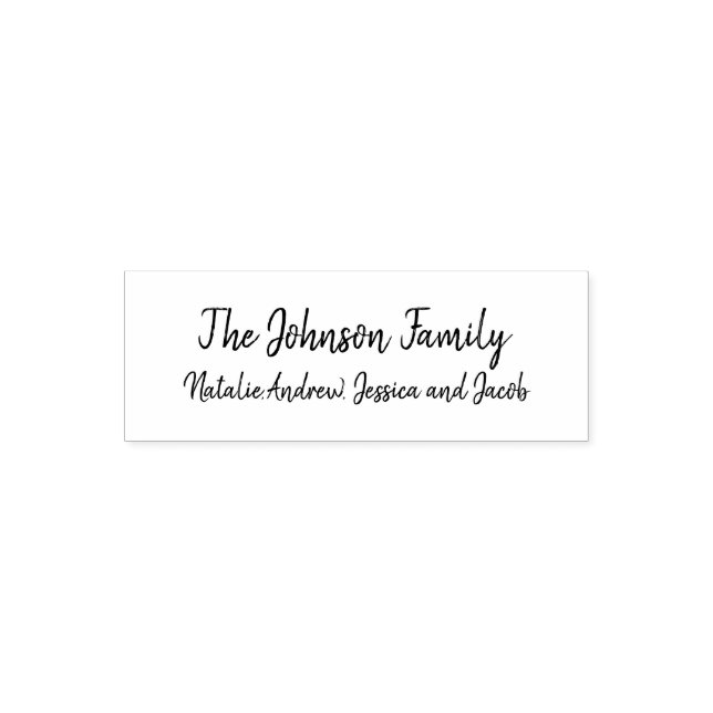 Personalised Family Name Rubber Stamp (Design)