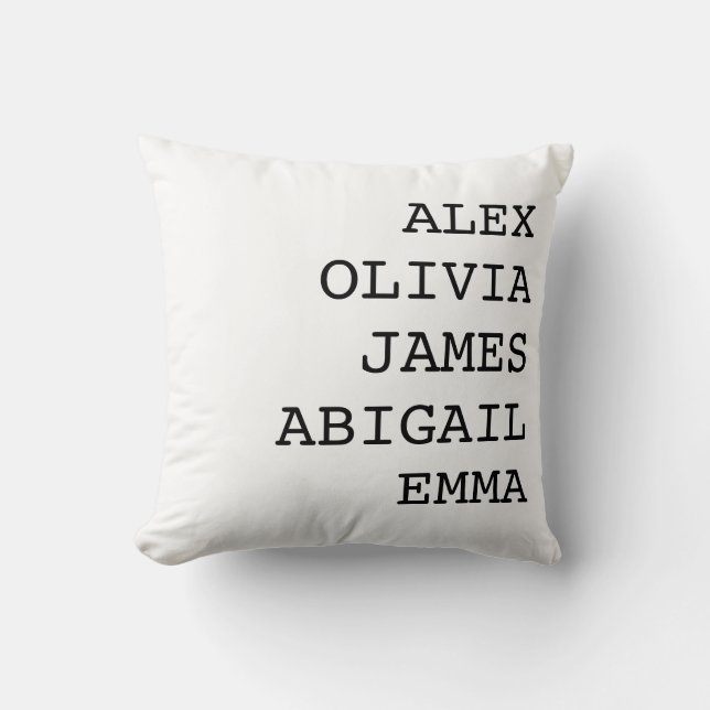 Personalised Family Name Throw Pillow Case (Front)