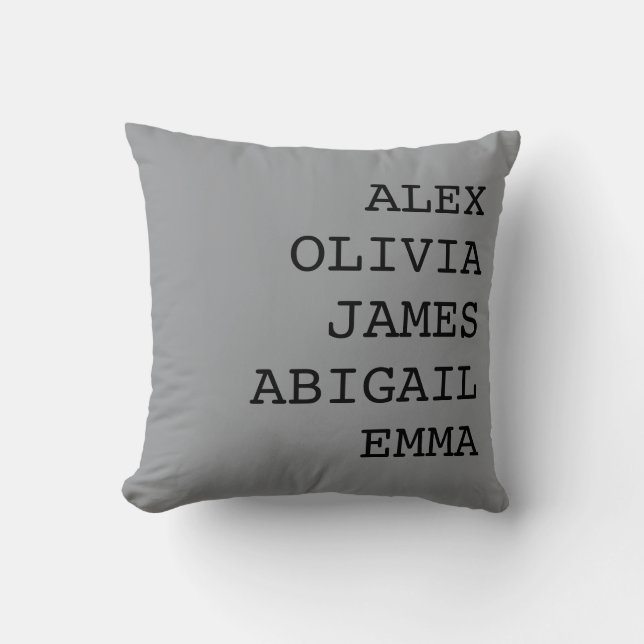Personalised Family Name Throw Pillow Case (Front)