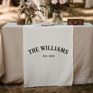 Personalised Family Name Wedding Table Runner, Cus Short Table Runner