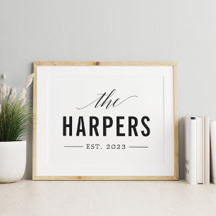 Personalised Family Name Year Established Print