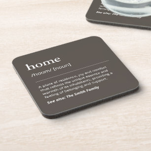 Personalised family names minimalist simple clean coaster
