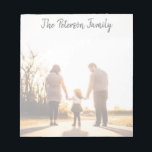 Personalised Family Notepad Full Photo Faded<br><div class="desc">Personalised family stationery in a modern,  simple style with a full photo template,  faded so you can write on the whole page.</div>