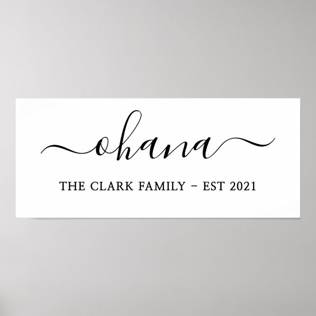 personalised family ohana modern minimalist home poster (Front)
