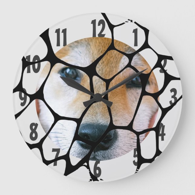 Personalised Family Pet Photo Leopard Large Clock (Front)