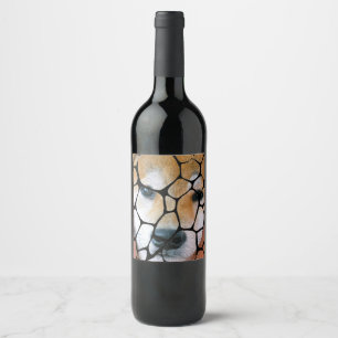 Personalised Family Pet Photo Leopard Wine Label