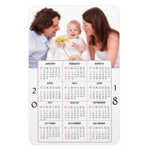 Personalised Family Photo 2018 Calendar Magnet
