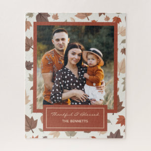 Personalised Family Photo Autumn Leaves Jigsaw Puzzle