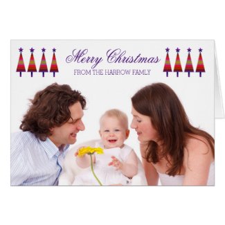 Personalised Family Photo Christmas Card Star Tree