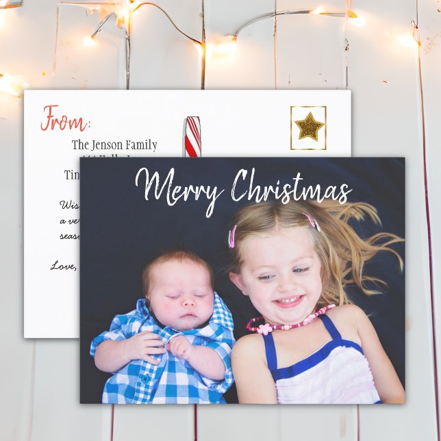 Personalised Family Photo Christmas Holiday Postcard (Creator Uploaded)