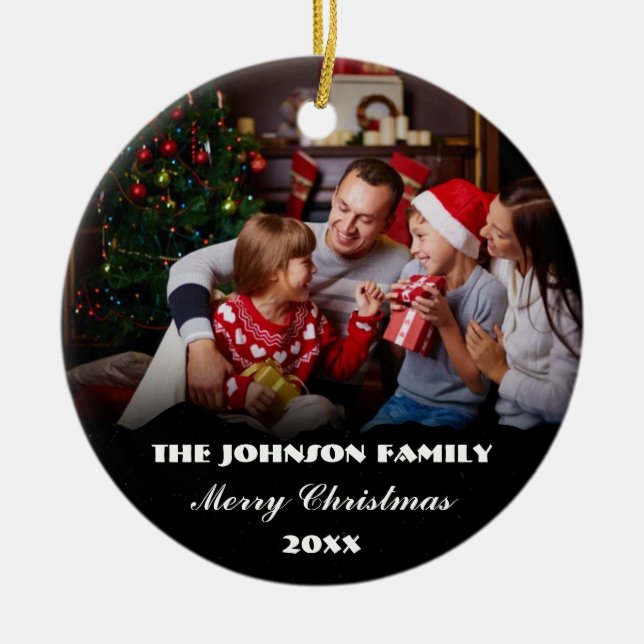 Personalised Family Photo Christmas Ornament (Front)