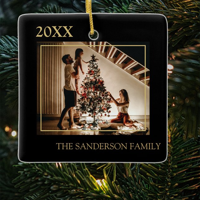 Personalised Family Photo Christmas Tree Ceramic Ornament (Creator Uploaded)