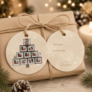 Personalised Family Photo Christmas Tree Gift Tag
