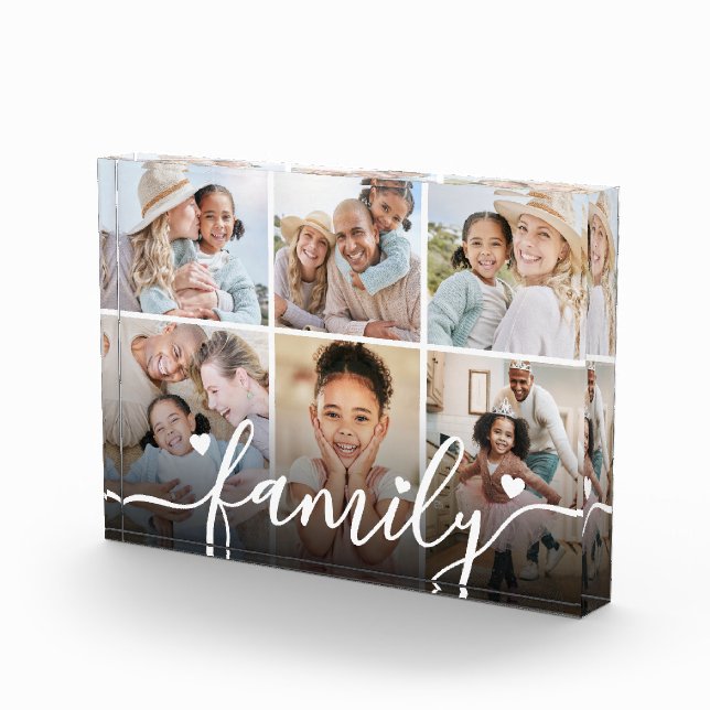 Personalised Family Photo Collage Acrylic Block (Right)