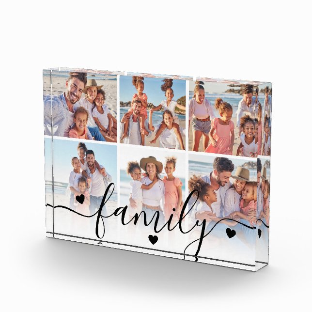 Personalised Family Photo Collage Acrylic Block (Right)