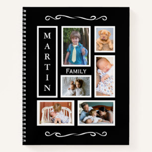 Personalised Family Photo Collage Black Notebook