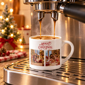 Personalised Family Photo Collage Christmas Espresso Cup