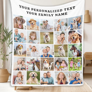 Personalised Family Photo Collage Cute 25 Picture Fleece Blanket