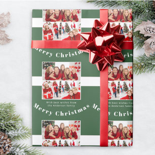 Personalised Family Photo Collage Merry Christmas Wrapping Paper