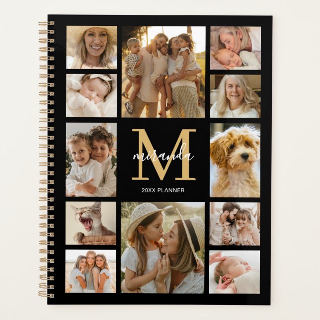 Personalised Family Photo Collage Monogram Planner (Front)