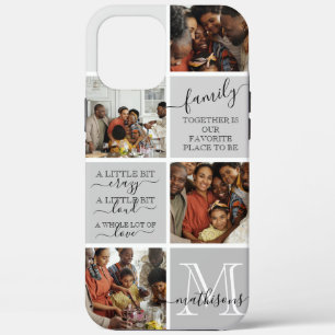 Personalised Family Photo Collage Monogram Quotes  iPhone 12 Pro Max Case