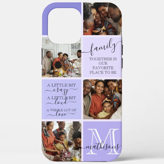 Personalised Family Photo Collage Monogram Quotes  Case-Mate iPhone Case (Back)