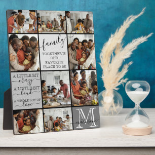 Personalised Family Photo Collage Monogram Quotes Plaque