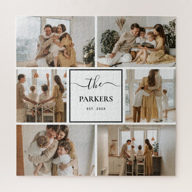 Personalised Family Photo Collage Plaque – Custom  Jigsaw Puzzle (Vertical)
