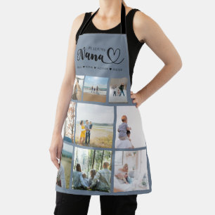 Personalised Family Photo Collage We Love You Nana Apron