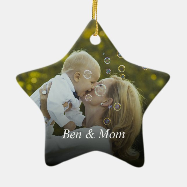 Personalised Family Photo Create Your Own Ceramic Ornament (Back)